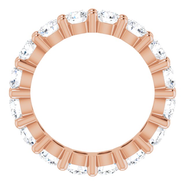 10K Gold Round Natural Diamond Shared-Prong Eternity Band – 3.75 mm Stones - Rose Gold - view 2