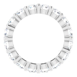 10K Gold Round Natural Diamond Shared-Prong Eternity Band – 3.75 mm Stones - White Gold - view 2