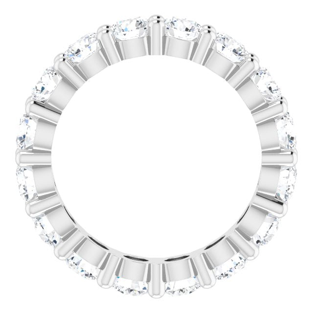10K Gold Round Natural Diamond Shared-Prong Eternity Band – 3.75 mm Stones - White Gold - view 2