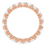 10K Gold Round Natural Diamond Shared-Prong Eternity Band – 3 mm Stones - Rose Gold - view 2