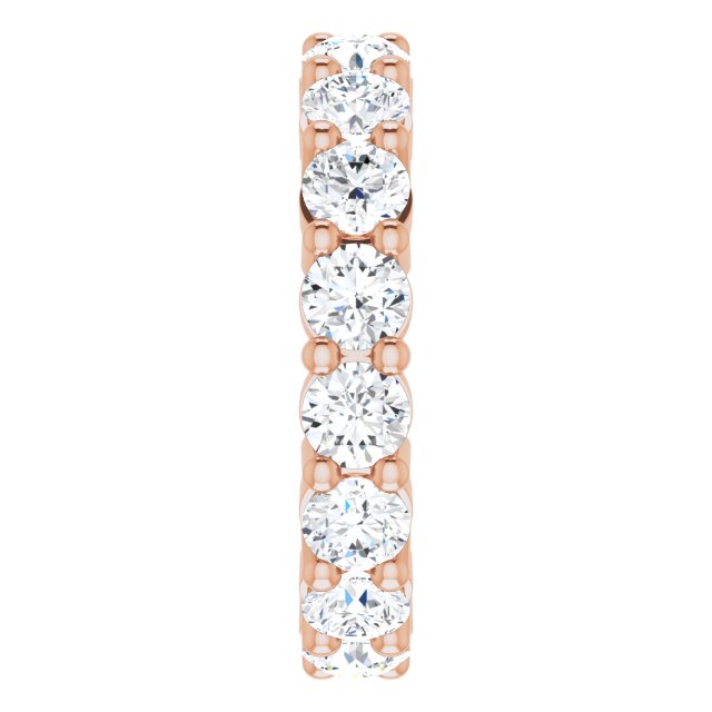 10K Gold Round Natural Diamond Shared-Prong Eternity Band – 3.8 mm Stones - Rose Gold - view 4