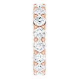 10K Gold Round Lab-Grown Diamond Shared-Prong Eternity Band – 3.8 mm Stones - Rose Gold - view 4