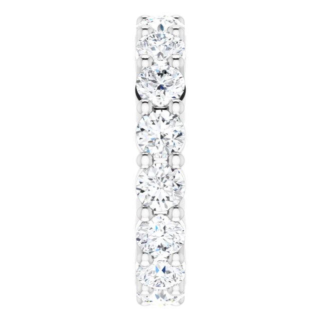 10K Gold Round Natural Diamond Shared-Prong Eternity Band – 3.8 mm Stones - White Gold - view 4