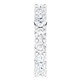 10K Gold Round Lab-Grown Diamond Shared-Prong Eternity Band – 3.8 mm Stones - White Gold - view 4