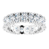 10K Gold Oval Lab-Grown Diamond Shared-Prong Eternity Band – 5x3 mm Stones - White Gold - view 3