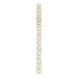 14K Gold Round Lab-Grown Diamond Shared-Prong Eternity Band – 1.3 mm Stones - Yellow Gold - view 4