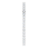 10K Gold Round Lab-Grown Diamond Shared-Prong Eternity Band – 1.3 mm Stones - White Gold - view 4