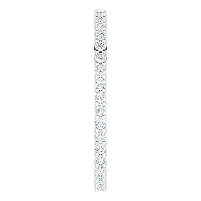 10K Gold Round Lab-Grown Diamond Shared-Prong Eternity Band – 1.3 mm Stones - White Gold - view 4