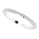 10K Gold Round Lab-Grown Diamond Shared-Prong Eternity Band – 1.5 mm Stones - White Gold - view 5