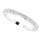 10K Gold Round Natural Diamond Shared-Prong Eternity Band – 1.7 mm Stones - White Gold - view 5
