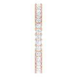 10K Gold Square Lab-Grown Diamond Shared-Prong Eternity Band – 1.5x1.5 mm Stones - Rose Gold - view 4