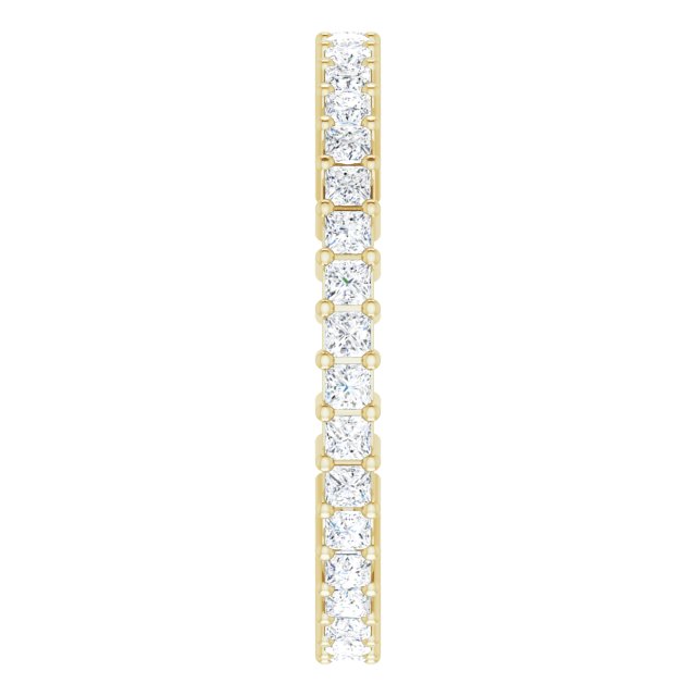 14K Gold Square Natural Diamond Shared-Prong Eternity Band – 1.5x1.5 mm Stones - Yellow Gold - view 4