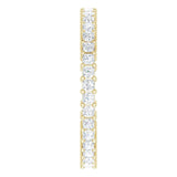 14K Gold Square Lab-Grown Diamond Shared-Prong Eternity Band – 1.5x1.5 mm Stones - Yellow Gold - view 4
