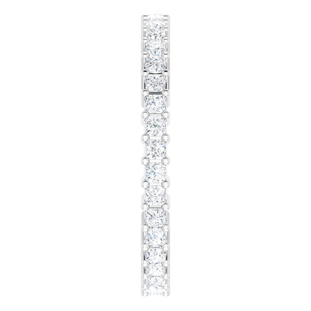 10K Gold Square Natural Diamond Shared-Prong Eternity Band – 1.5x1.5 mm Stones - White Gold - view 4