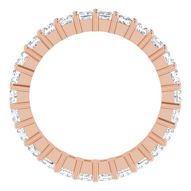 10K Gold Square Lab-Grown Diamond Shared-Prong Eternity Band – 2.25x2.25 mm Stones - Rose Gold - view 2