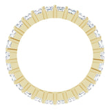 14K Gold Square Natural Diamond Shared-Prong Eternity Band – 2.25x2.25 mm Stones - Yellow Gold - view 2