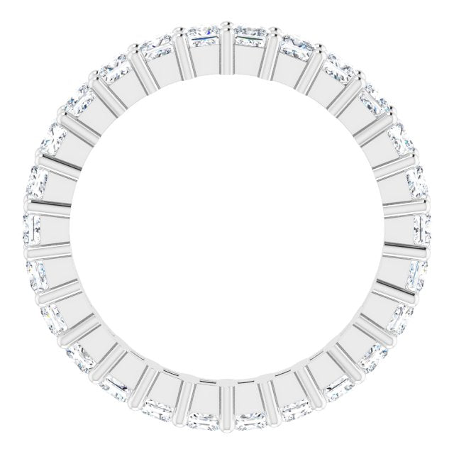 10K Gold Square Lab-Grown Diamond Shared-Prong Eternity Band – 2.25x2.25 mm Stones - White Gold - view 2