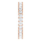 10K Gold Square Natural Diamond Shared-Prong Eternity Band – 2x2 mm Stones - Rose Gold - view 4
