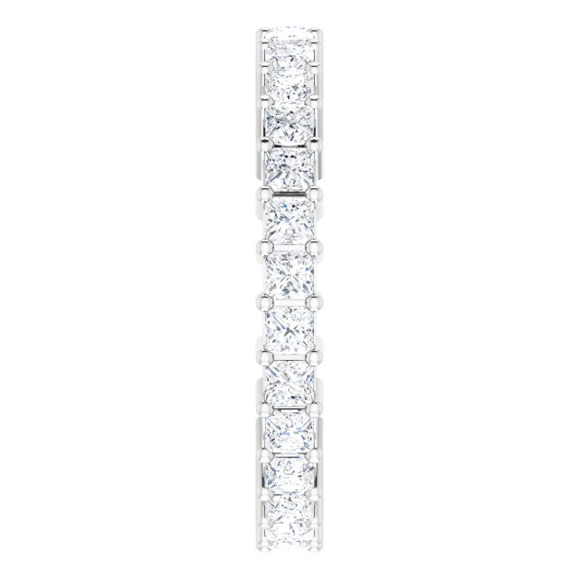 10K Gold Square Lab-Grown Diamond Shared-Prong Eternity Band – 2x2 mm Stones - White Gold - view 4