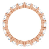 14K Gold Round Lab-Grown Diamond Shared-Prong Eternity Band – 3.4 mm Stones - Rose Gold - view 2