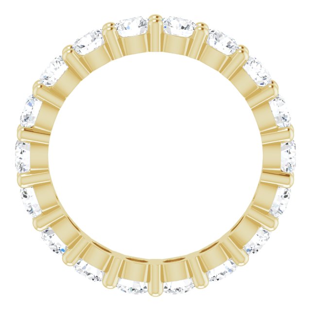 14K Gold Round Lab-Grown Diamond Shared-Prong Eternity Band – 3.4 mm Stones - Yellow Gold - view 2