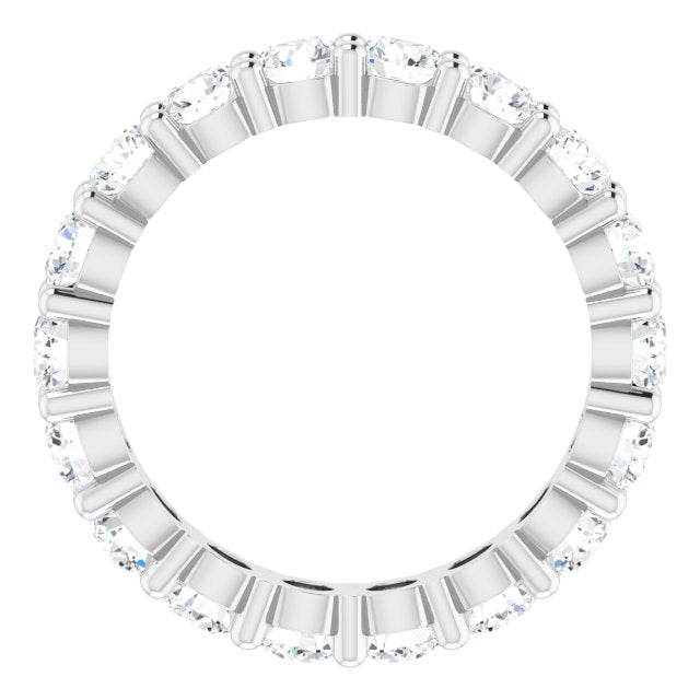 10K Gold Round Lab-Grown Diamond Shared-Prong Eternity Band – 3.4 mm Stones - White Gold - view 2
