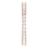 10K Gold Square Natural Diamond Shared-Prong Eternity Band – 1.5x1.5 mm Stones - Rose Gold - view 4