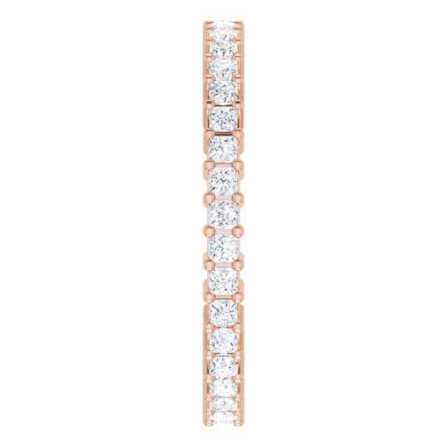 10K Gold Square Lab-Grown Diamond Shared-Prong Eternity Band – 1.5x1.5 mm Stones - Rose Gold - view 4
