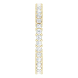 14K Gold Square Lab-Grown Diamond Shared-Prong Eternity Band – 1.5x1.5 mm Stones - Yellow Gold - view 4