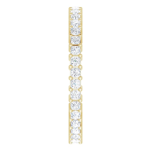 14K Gold Square Lab-Grown Diamond Shared-Prong Eternity Band – 1.5x1.5 mm Stones - Yellow Gold - view 4