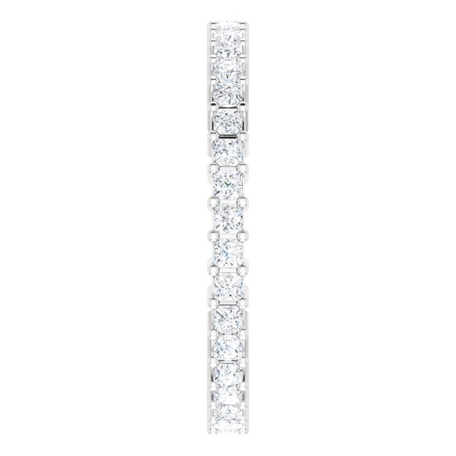 10K Gold Square Natural Diamond Shared-Prong Eternity Band – 1.5x1.5 mm Stones - White Gold - view 4