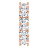 10K Gold Oval Lab-Grown Diamond Shared-Prong Eternity Band – 5x3 mm Stones - Rose Gold - view 4