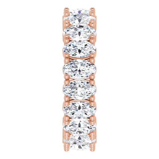 10K Gold Oval Lab-Grown Diamond Shared-Prong Eternity Band – 5x3 mm Stones - Rose Gold - view 4