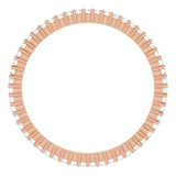 10K Gold Round Natural Diamond Shared-Prong Eternity Band – 1 mm Stones - Rose Gold - view 2