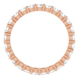 10K Gold Round Natural Diamond Shared-Prong Eternity Band – 2.25 mm Stones - Rose Gold - view 2