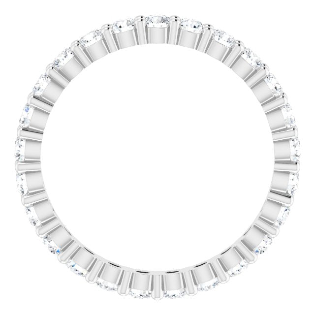 10K Gold Round Lab-Grown Diamond Shared-Prong Eternity Band – 2.25 mm Stones - White Gold - view 2