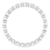 10K Gold Round Natural Diamond Shared-Prong Eternity Band – 2.25 mm Stones - White Gold - view 2