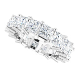 10K Gold Square Lab-Grown Diamond Shared-Prong Eternity Band – 4x4 mm Stones - White Gold - view 5