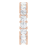 10K Gold Square Natural Diamond Shared-Prong Eternity Band – 3.25x3.25 mm Stones - Rose Gold - view 4