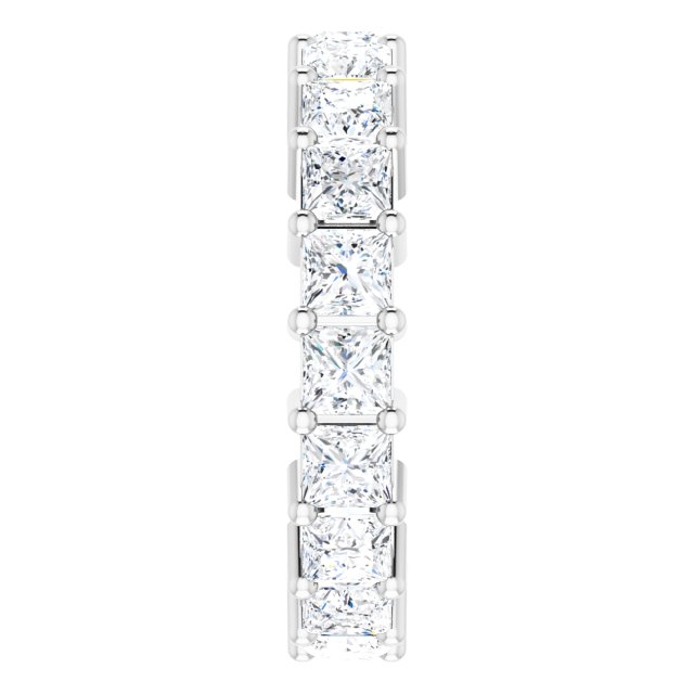 10K Gold Square Natural Diamond Shared-Prong Eternity Band – 3.25x3.25 mm Stones - White Gold - view 4
