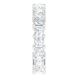 10K Gold Square Lab-Grown Diamond Shared-Prong Eternity Band – 3.25x3.25 mm Stones - White Gold - view 4