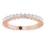 10K Gold Square Natural Diamond Shared-Prong Eternity Band – 1.5x1.5 mm Stones - Rose Gold - view 3