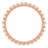 10K Gold Round Lab-Grown Diamond Shared-Prong Eternity Band – 1.75 mm Stones - Rose Gold - view 2