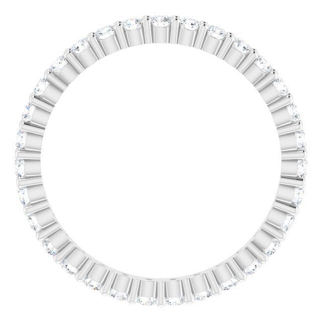 10K Gold Round Lab-Grown Diamond Shared-Prong Eternity Band – 1.75 mm Stones - White Gold - view 2