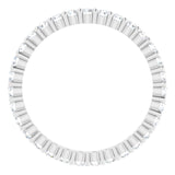 10K Gold Round Natural Diamond Shared-Prong Eternity Band – 1.75 mm Stones - White Gold - view 2