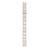10K Gold Round Lab-Grown Diamond Shared-Prong Eternity Band – 1.5 mm Stones - Rose Gold - view 4