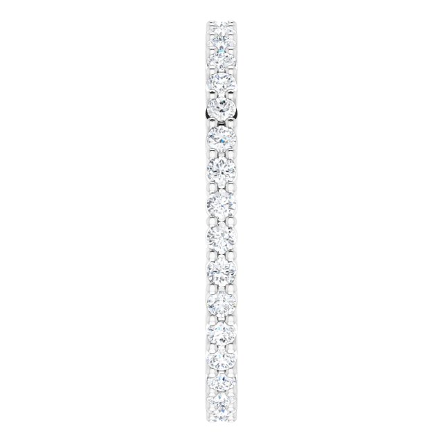 10K Gold Round Lab-Grown Diamond Shared-Prong Eternity Band – 1.5 mm Stones - White Gold - view 4