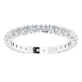 10K Gold Round Natural Diamond Shared-Prong Eternity Band – 2 mm Stones - White Gold - view 3