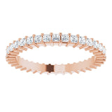 10K Gold Square Natural Diamond Shared-Prong Eternity Band – 1.5x1.5 mm Stones - Rose Gold - view 3