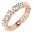 14K Gold Round Lab-Grown Diamond Shared-Prong Eternity Band – 3.2 mm Stones - Rose Gold